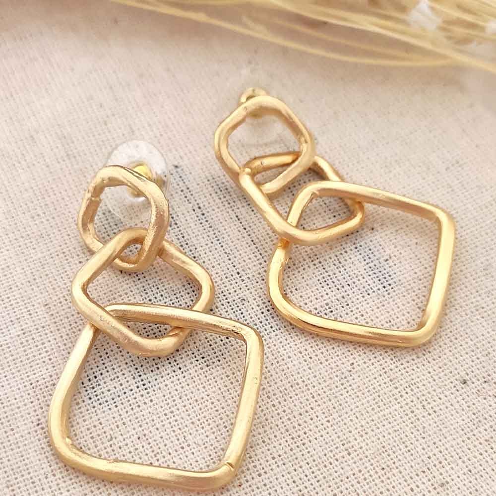 Boucles d'oreilles - Laiton plaqué or