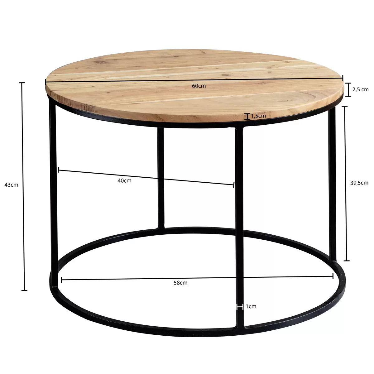 Couchtisch Blois braun,natur,schwarz