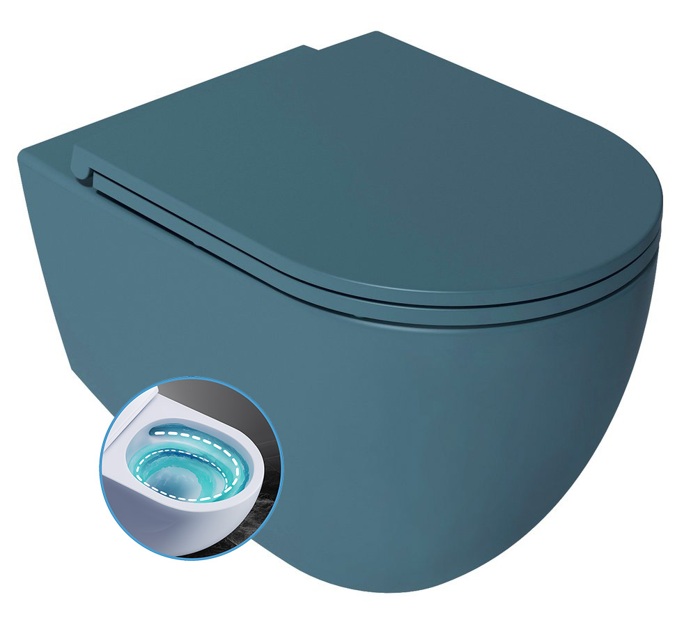 Isvea Infinity toiletpot met tornado flush met softclose zitting petrol