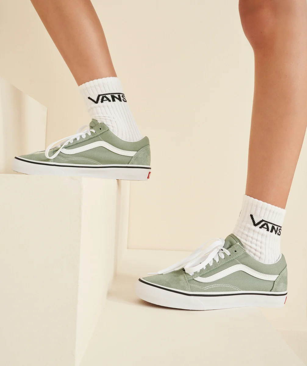 VANS3 CHAUSSETTES BLANCHES CLASSIC CREW ET LOGO VANS NOIR