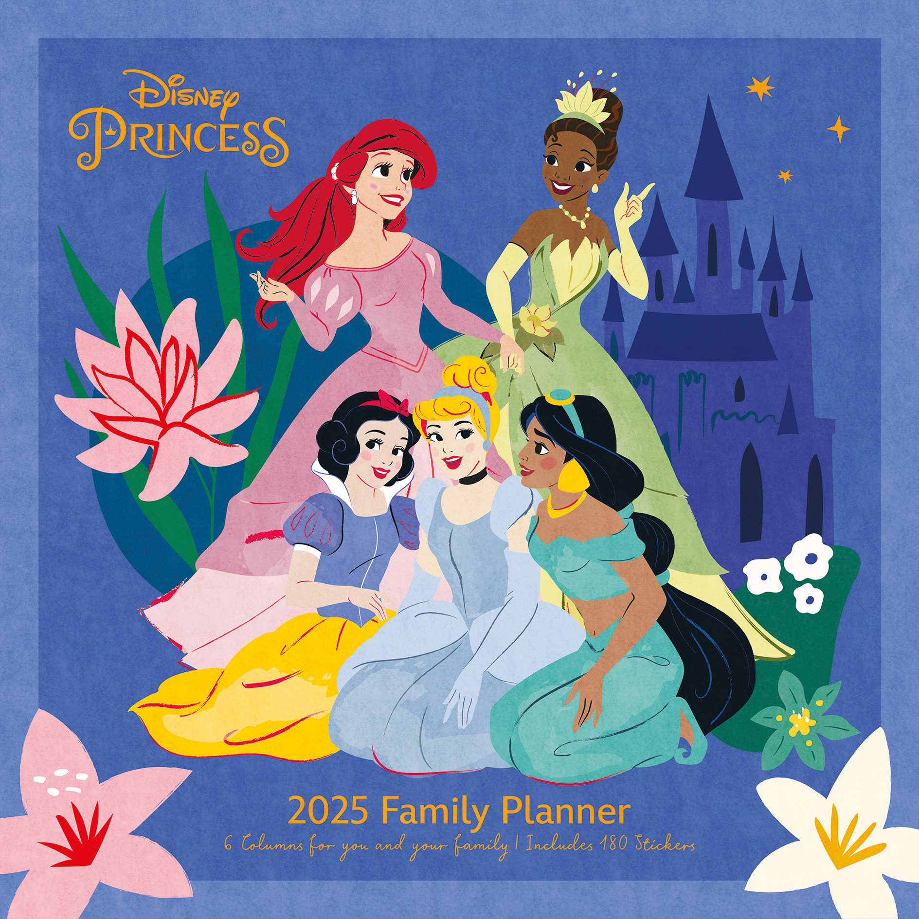 Familienplaner 2025 - mehrfarbig - Disney Princess - 30x30 cm
