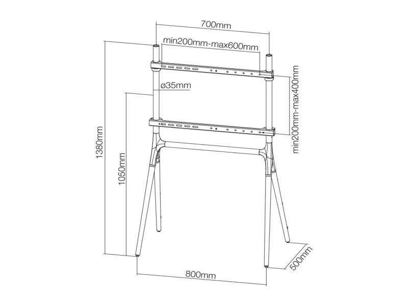 Neomounts NM-M1000 - Stativ - for LCD display - hvid - skærmstørrelse: 37