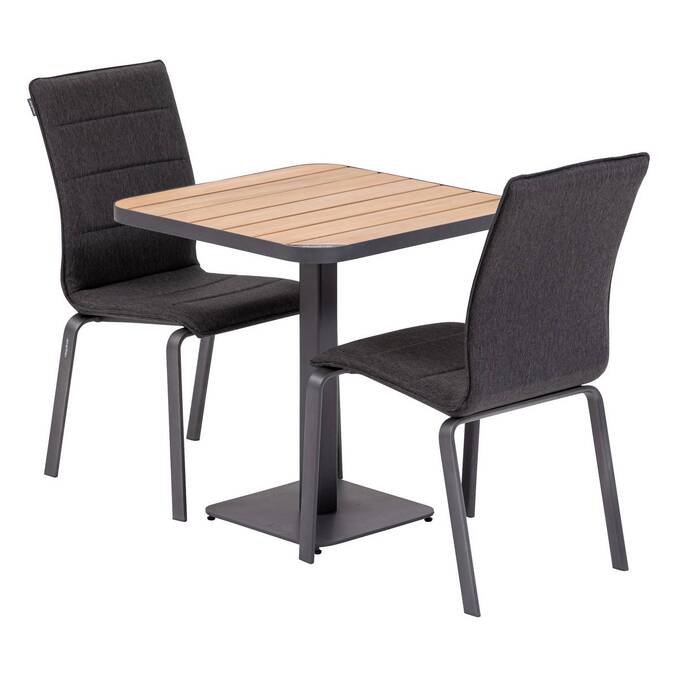 Table de jardin bistro TYLA Acacia & Graphite