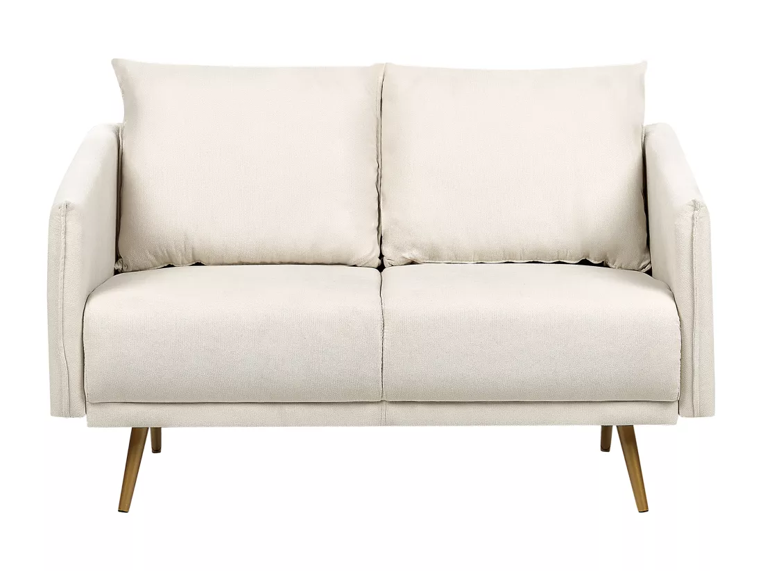 Canapé 2 places en tissu beige MAURA