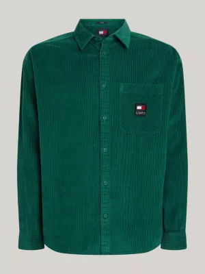 Camisa de veludo cotelê grosso com modelagem relaxada
