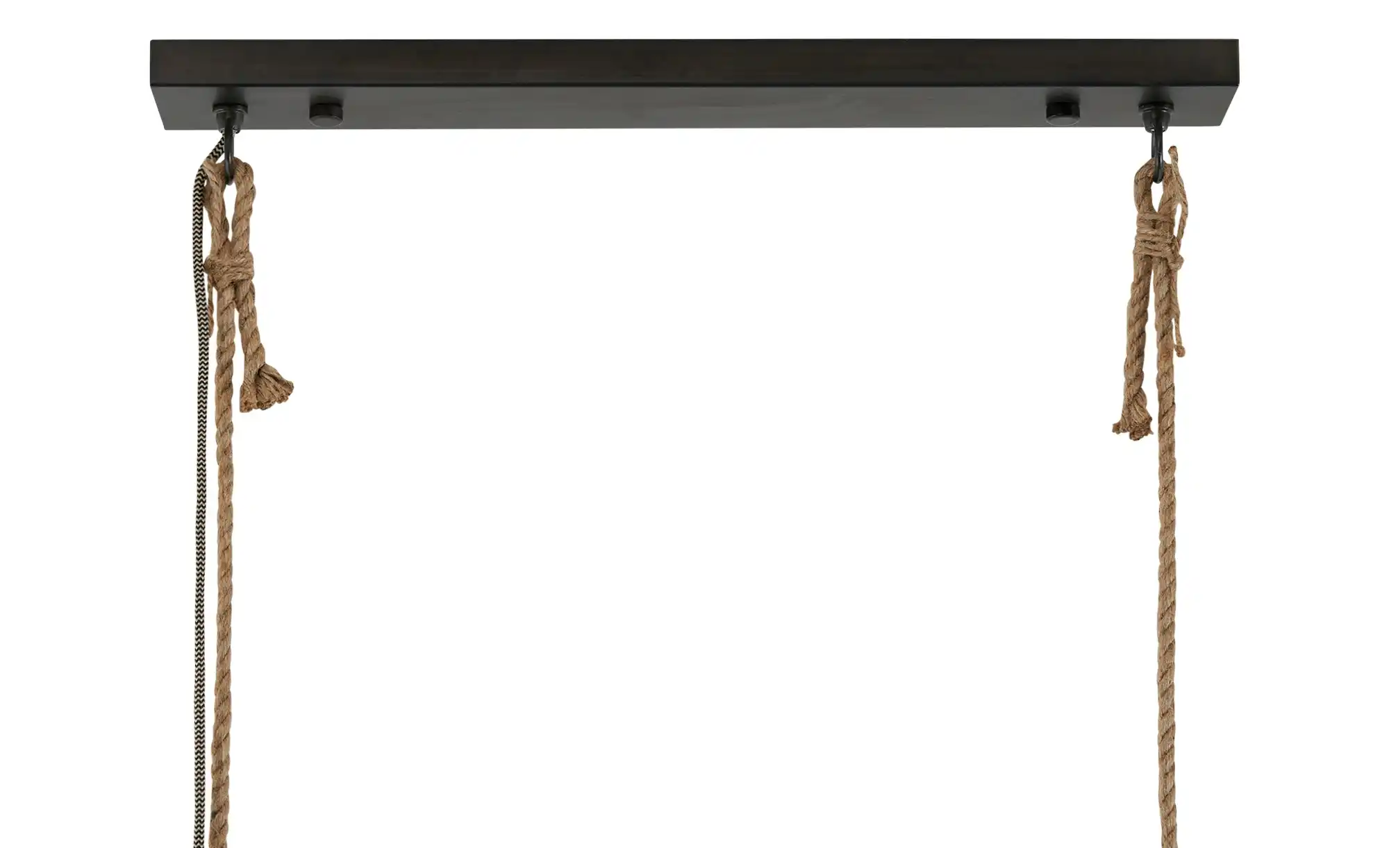 Pendelleuchte, 2-flammig, schwarz/holz