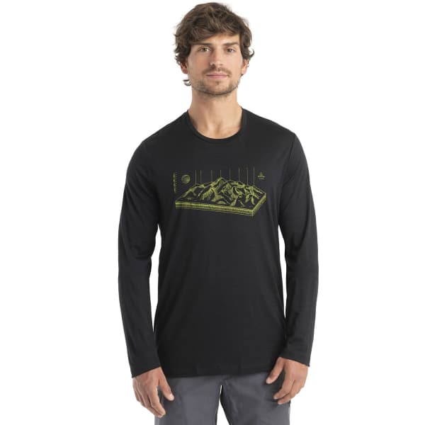 T-shirt randonnée ICEBREAKER M MER 150 TECH LITE II LS TEE ALPS 3D BLACK