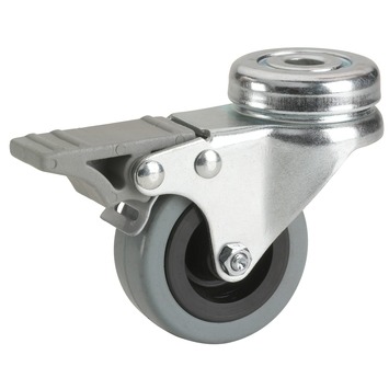 Zwenkwiel   rem rubber met stiftbevestiging 50mm tot 35kg