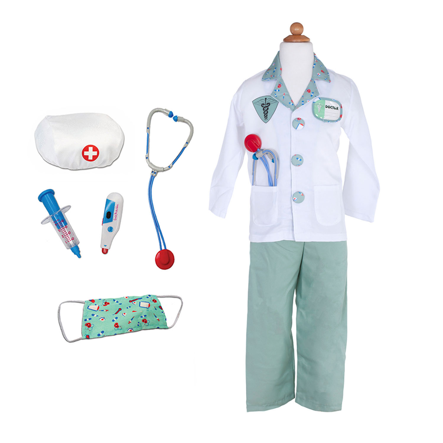 Verkleedset Dokter Groen met Accessoires, 5-6 jaar