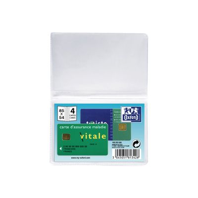Etui Oxford pour 4 cartes 6,5 x 9,5cm - PVC 20/100e - incolore