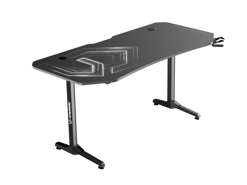 Ultradesk Gaming Tisch Frag XXL Schwarz Stabiler Gaming-Tisch für bis zu drei Monitore