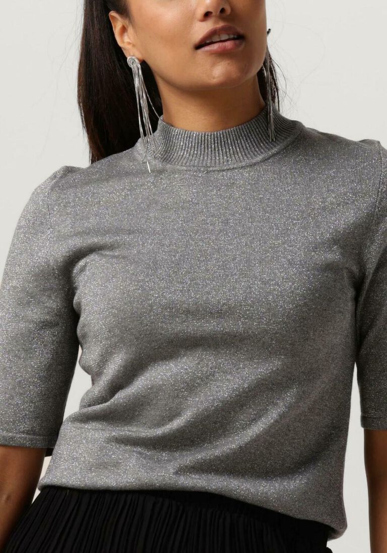 SELECTED FEMME lichtgrijze selected femme top slflura lurex 2/4 knit tee