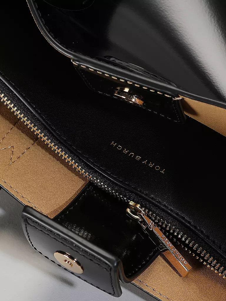 TORY BURCH Ledertasche - Henkeltasche ROBINSON SPAZZOLATO  Small schwarz