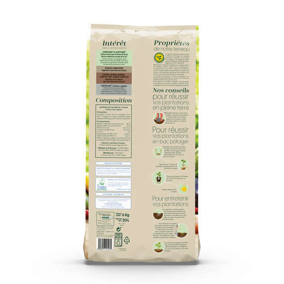 Terreau pour plants de légumes et petits fruits - sac de 20 litres