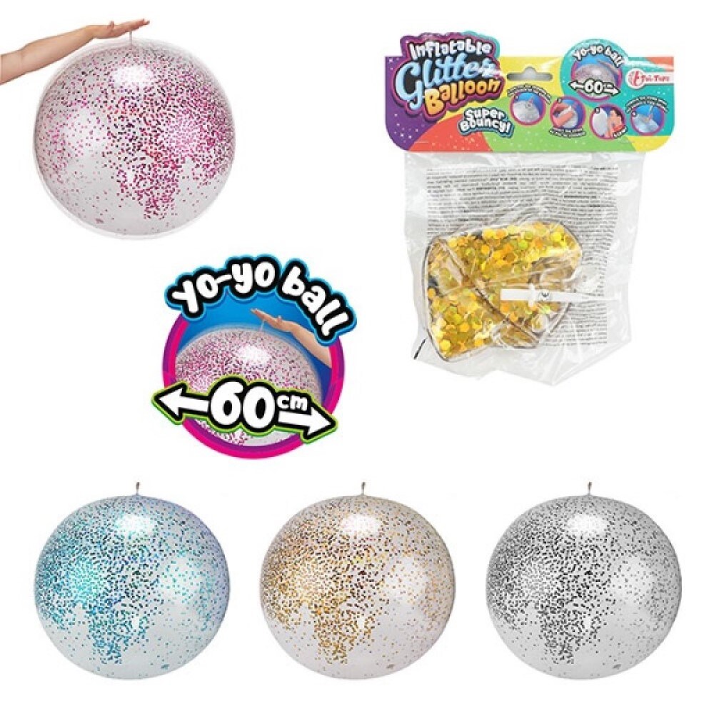 Aufblasbarer Glitzerballon 60cm Glitzer - Ball, Partyball