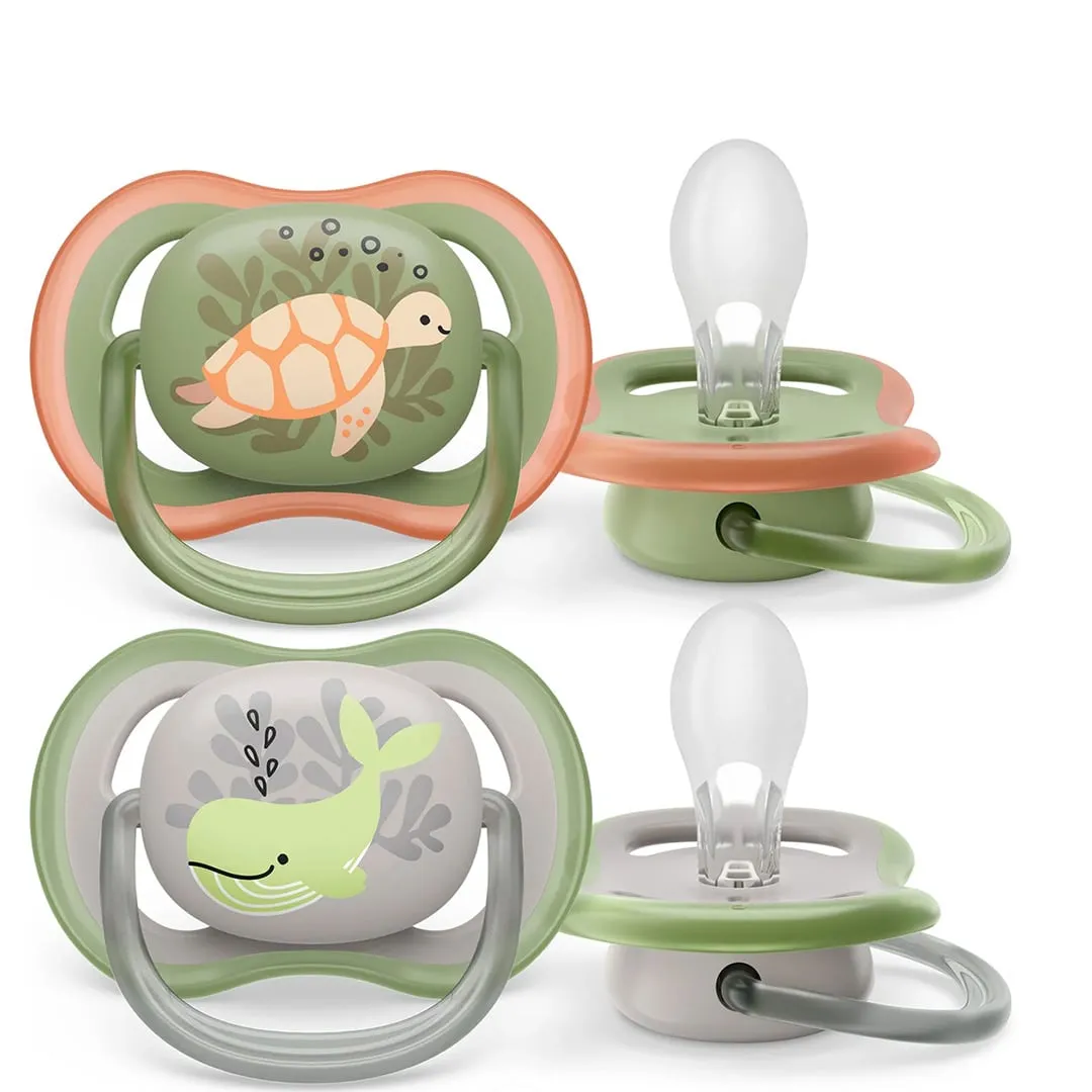 Philips Avent Suce Ultra Air 6-18 mois Tortue Orange  Baleine Verte (2)