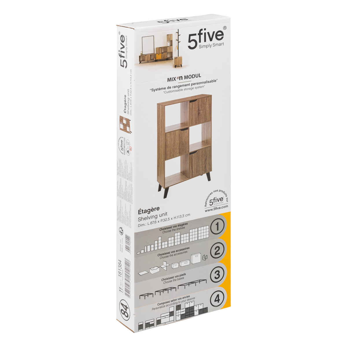 Étagère 6 cases porte ceda - five