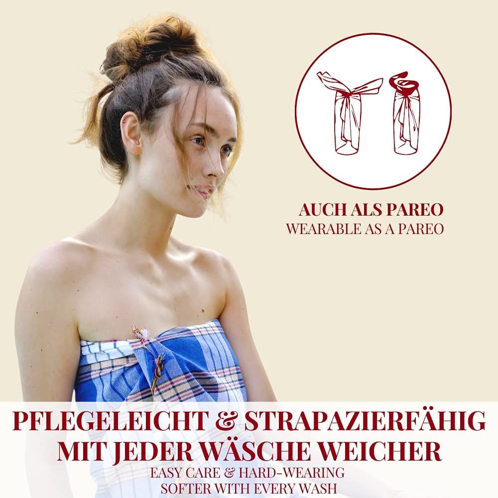 Carenesse Hamamtuch Classic Set Set rot, schwarz, blau, 80 x 170 cm