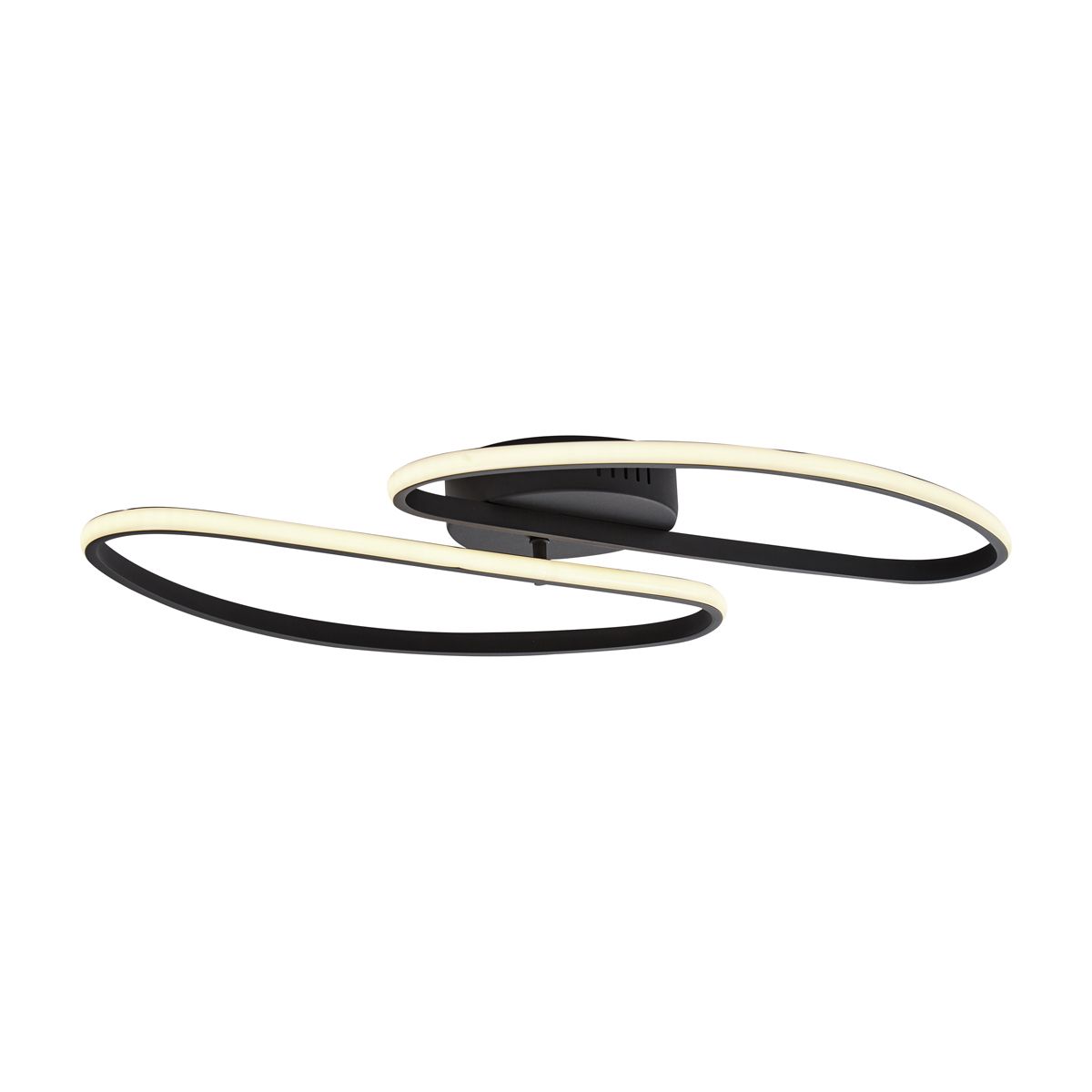 Design plafondlamp mat zwart 65 cm 3-staps dimbaar 2-lichts - Pepe
