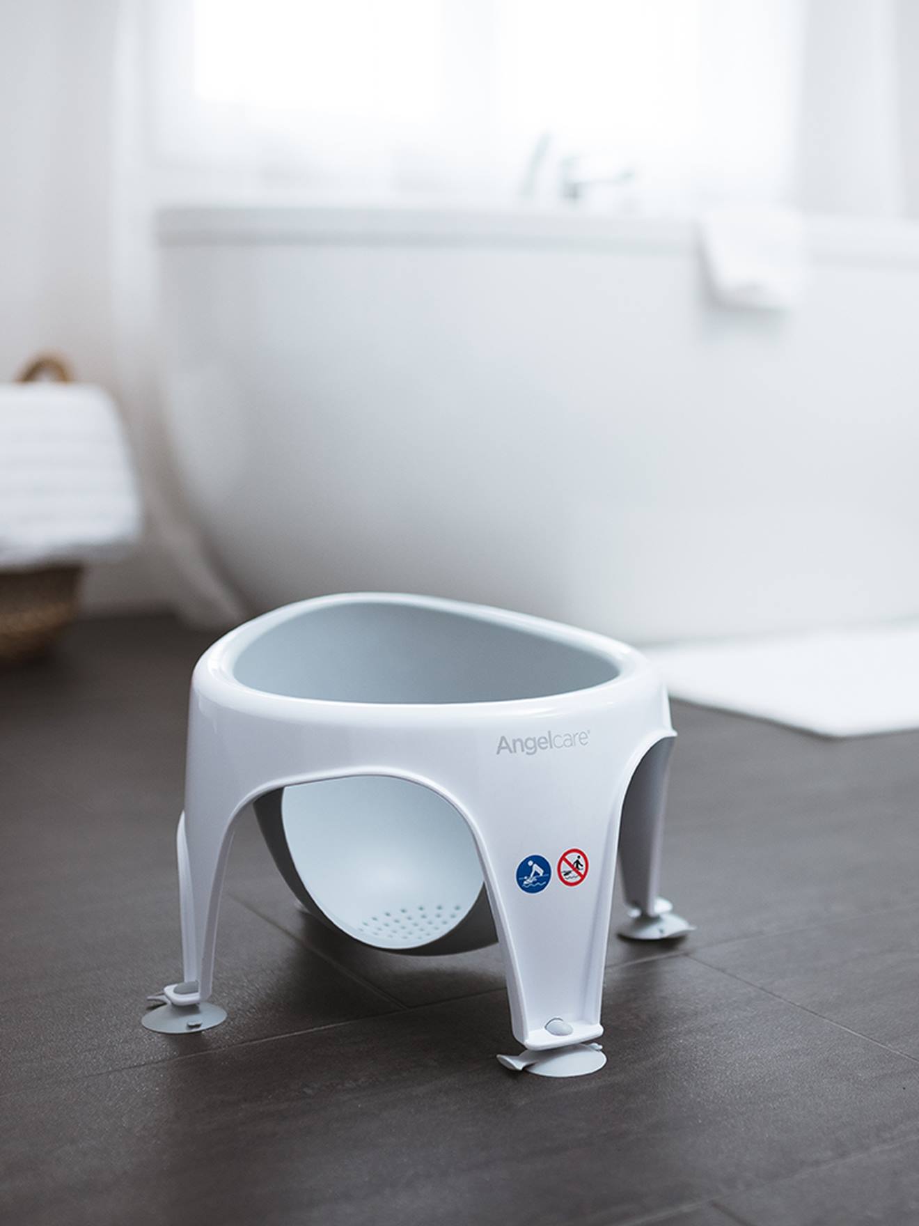 Assento sanitário Angelcare cinza médio liso