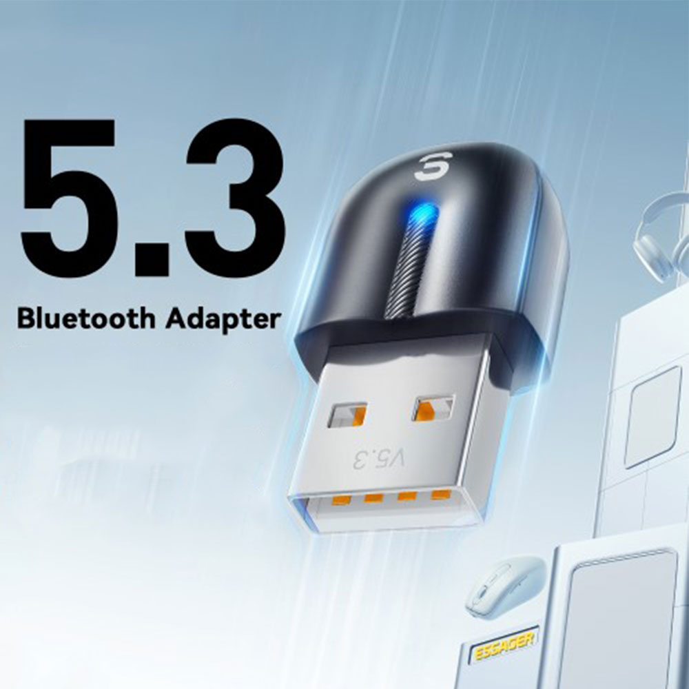 USB Bluetooth 5.3 Dongle Receiver Transmitter Wireless Konverter Adapter - Schwarz