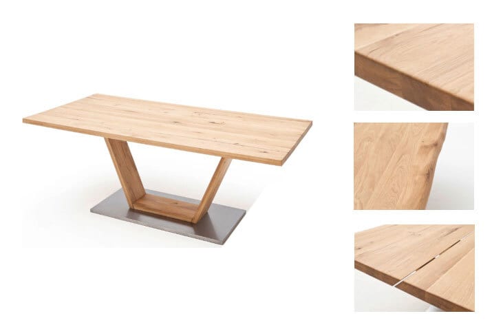 CASAVANTI Esstisch GRETA V 160 x 90 cm braun/ silberfarbig