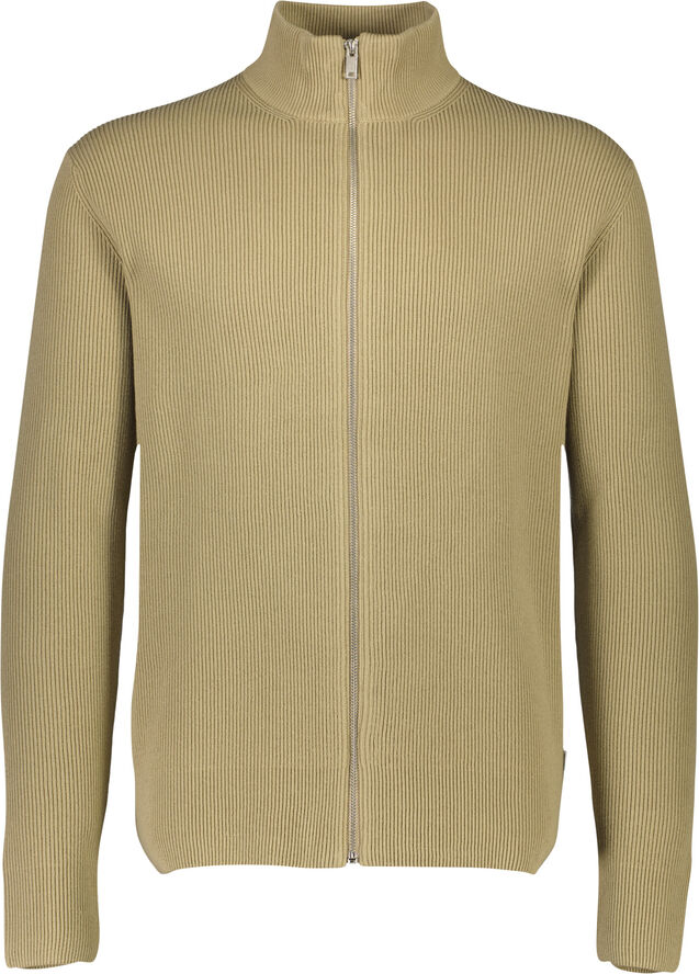 Lindbergh Knitted zip cardigan Stone