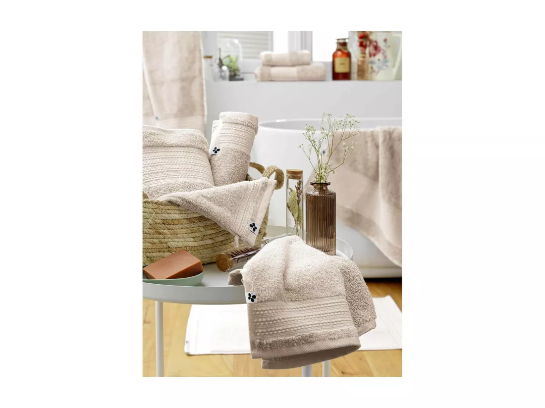 EMMA - Tapis de Bain 50x70cm en Coton Bio Coloris Pampa