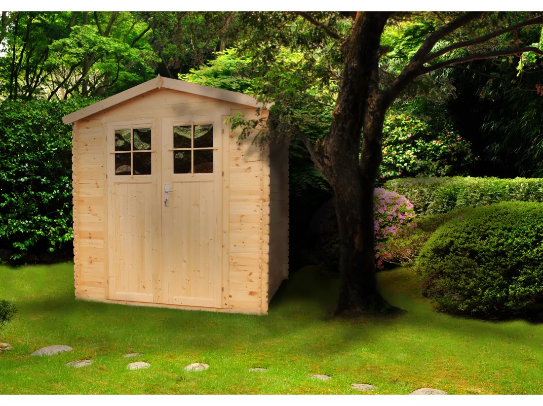 Abri de jardin en bois - porte verrouillable de haute qualité- 3.53 m2 - TIMBELA M343F