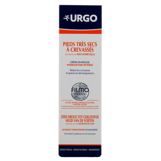 Urgo crème mousse hydratation intense : pieds très secs, crevasses
