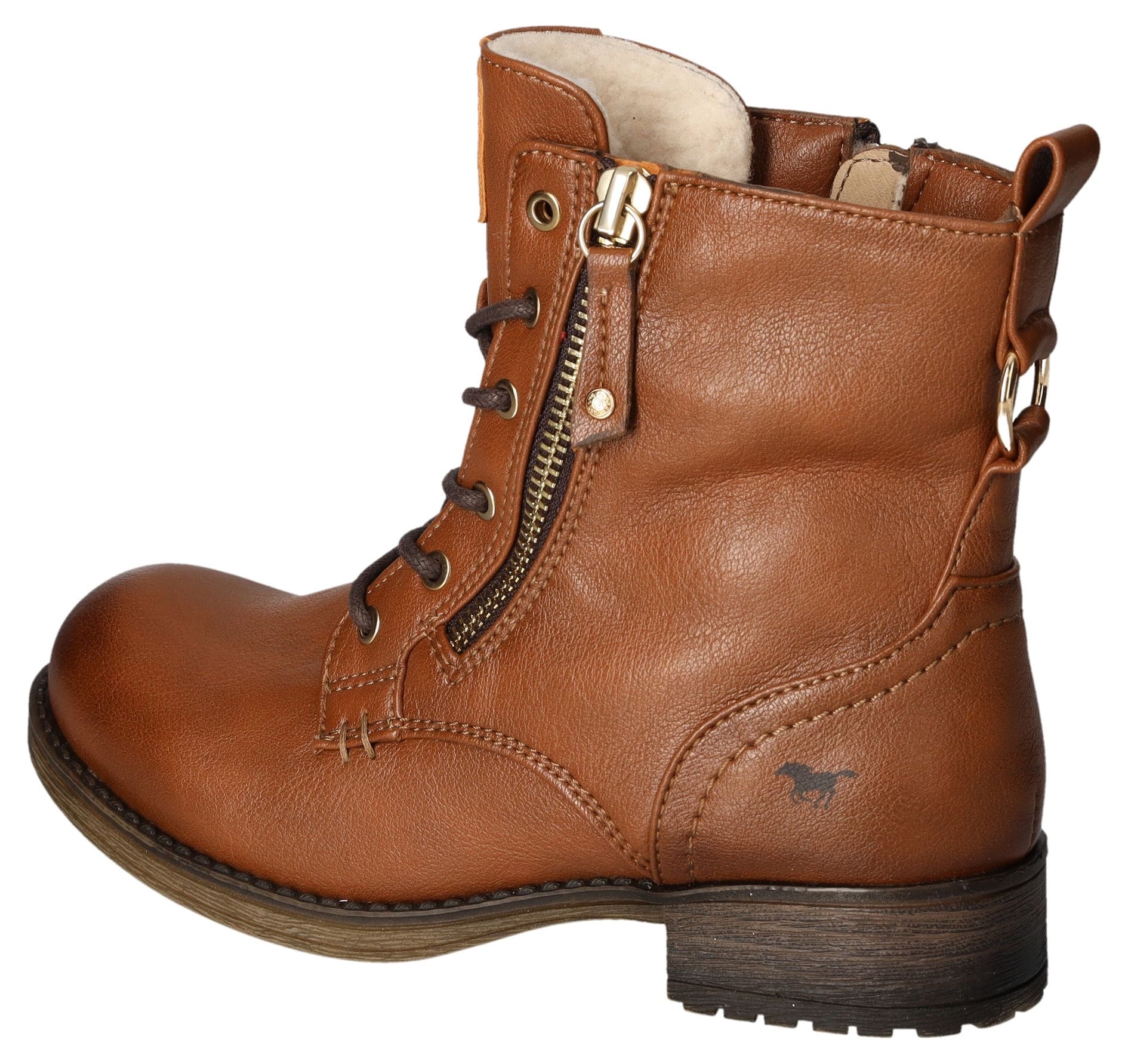 Mustang Shoes Winterboots  , Schnürboots, Stiefelette, Blockabsatz, mit Reissverschluss