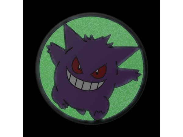 PopSockets Pokémon - Enamel Glow-in-the-dark Gengar, Grep, Fiolett, Metall, Universell, 1 stykker, 38,8 mm