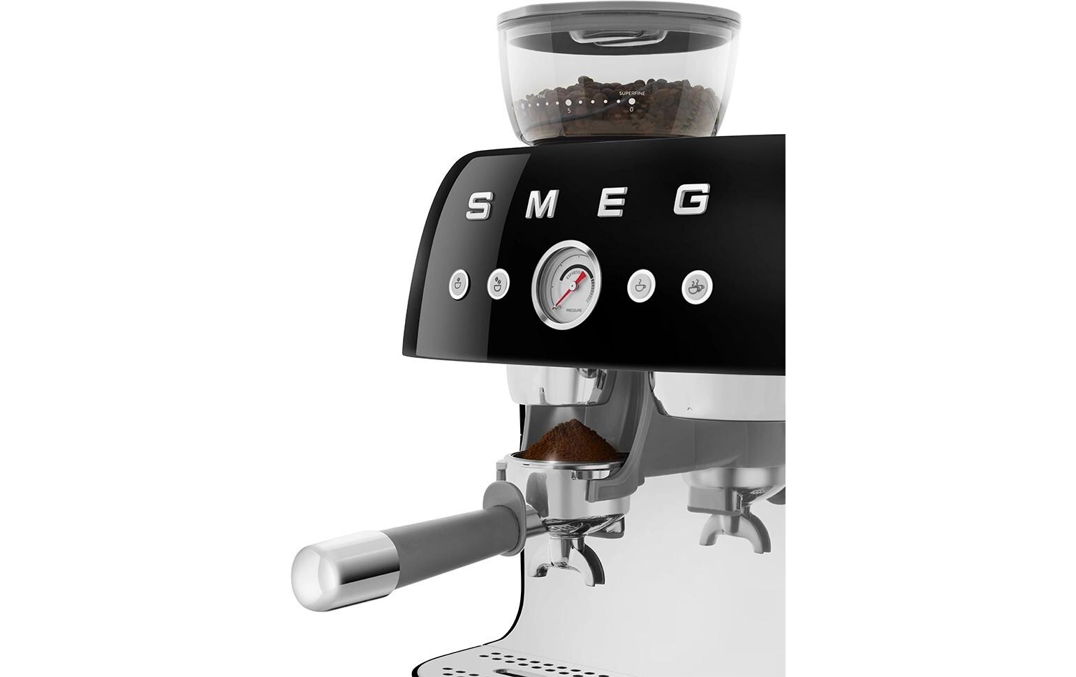 Siebträgermaschine 50's Style EGF03BLEU Schwarz<br>Espresso Kaffeemaschine