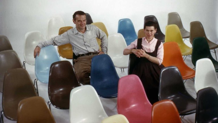 Vitra Eames DSW Fiberglass stoel essen honing, parchment