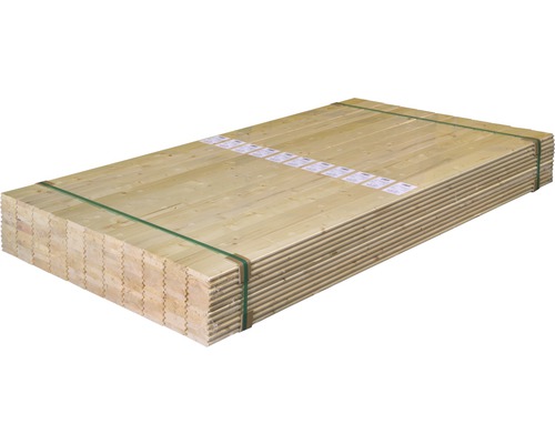 Grenen plank met messing en groef, ruw, B-kwaliteit, 2000 x 96 x 19 mm