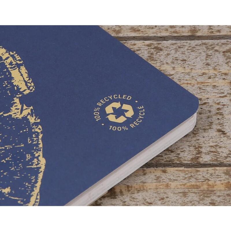 Carnet piqué FOREVER PREMIUM 100% recyclé A5 96 pages ligné papier recyclé blanc 90 g - Bleu cobalt
