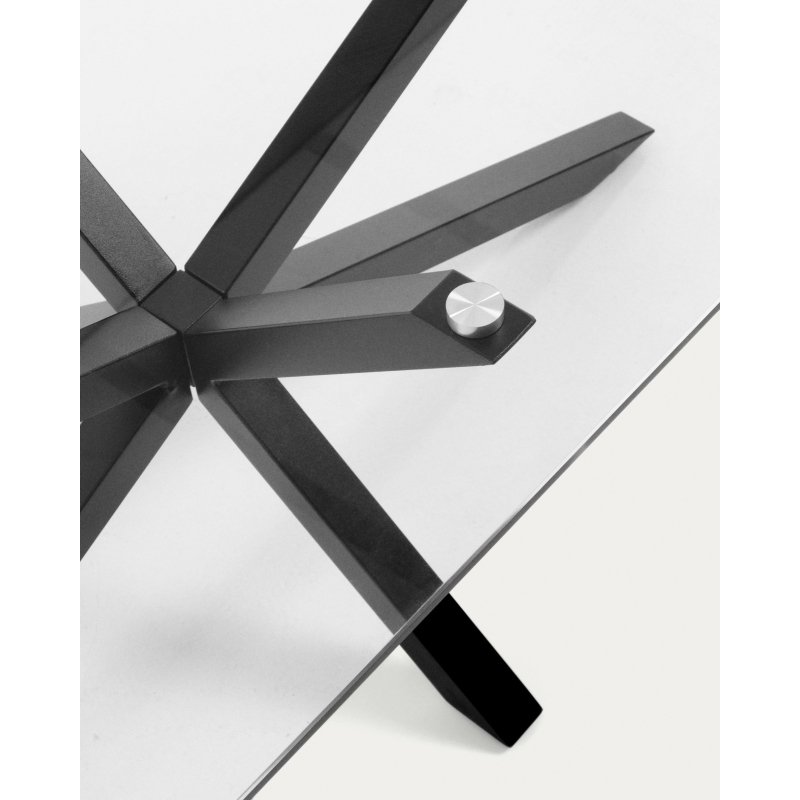 Table basse Argo 130 x 70 cm en verre et pieds noir