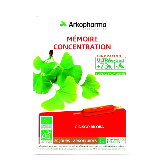 Arkopharma Arkofluides Ginkgo Mémoire Concentration