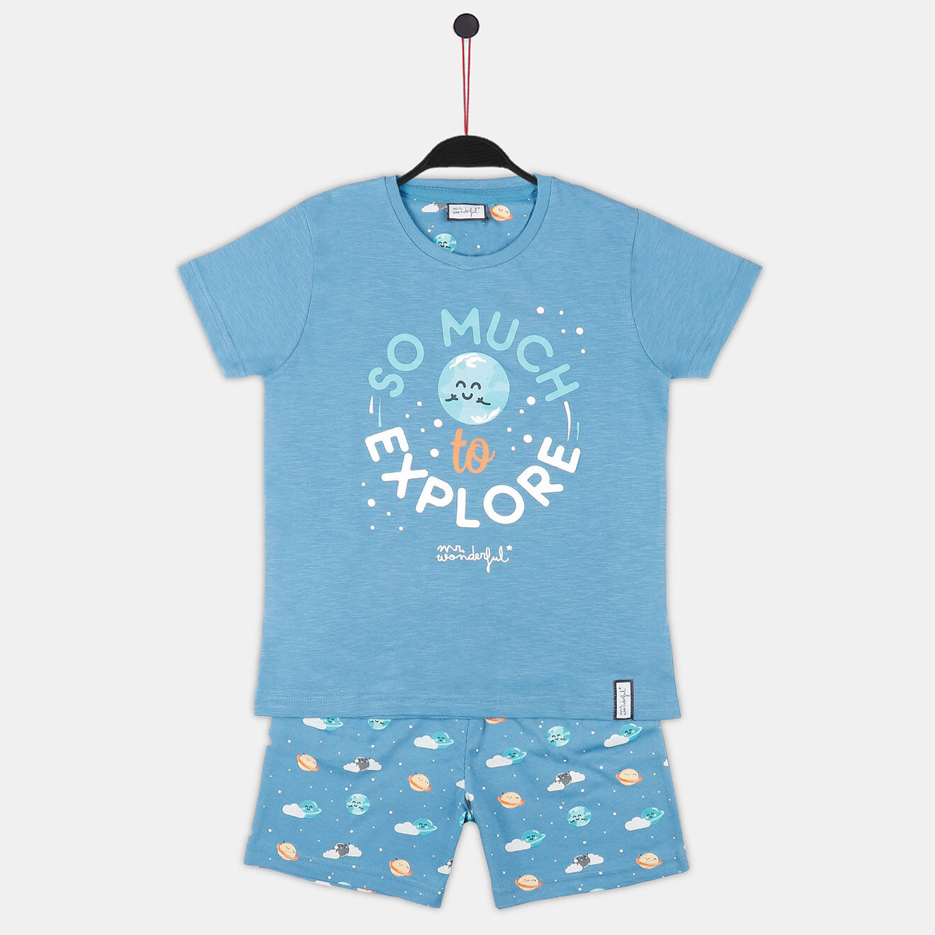 Mr Wonderful Pyjama Boy's explore T-Shirt & Short bleu