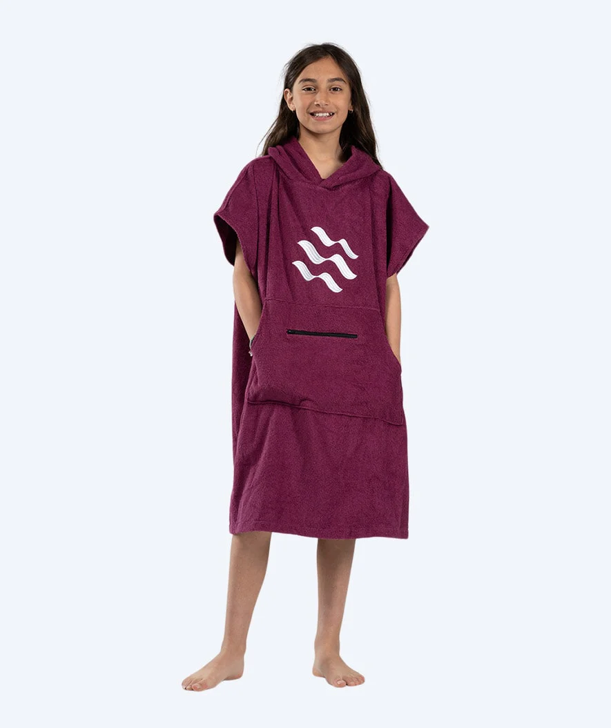 Watery badeponcho til junior - Bomuld - Lilla