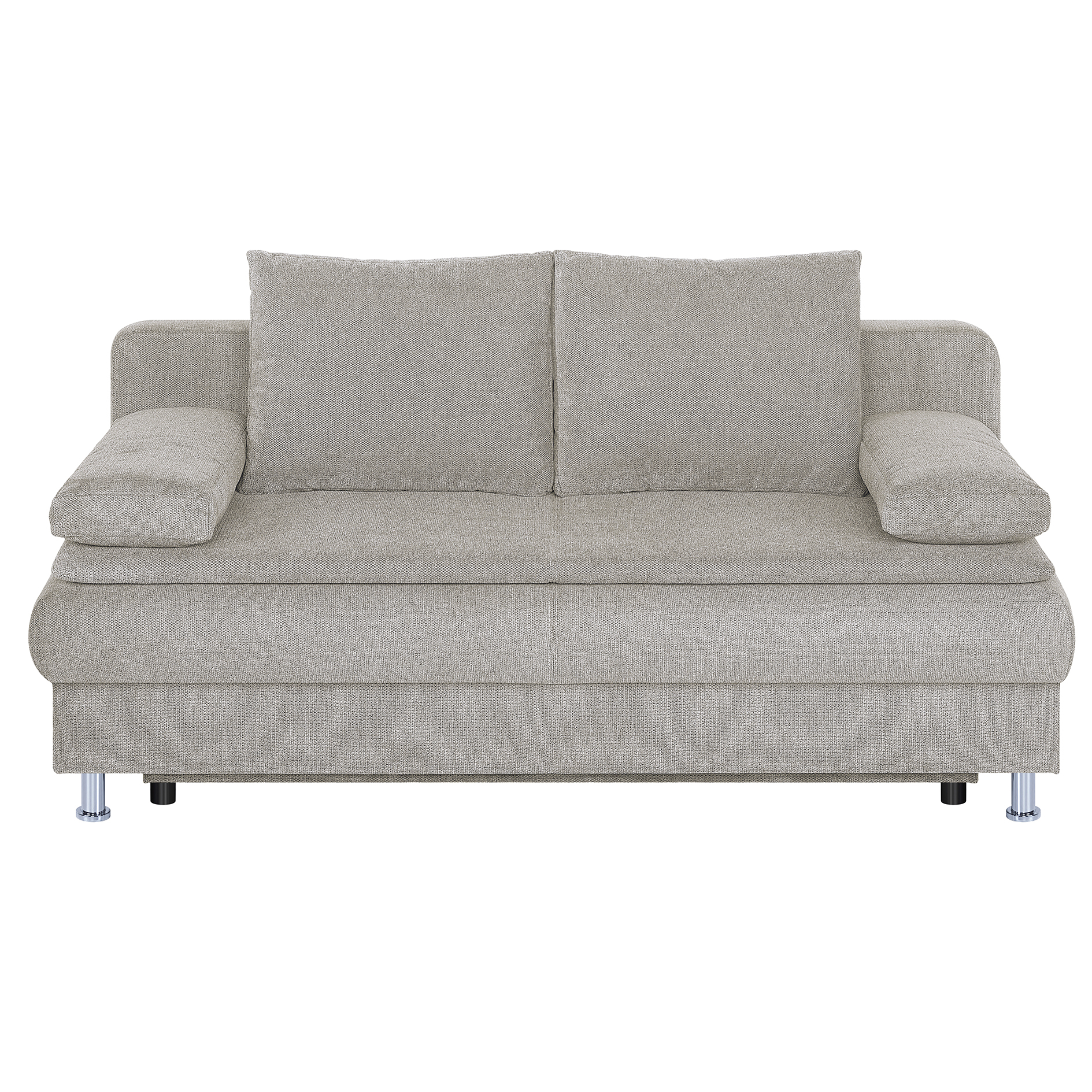 Schlafsofa - beige - Staukasten - integrierter Topper