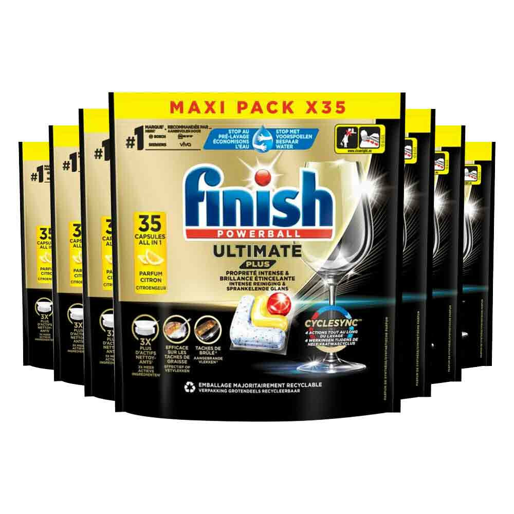 7x Finish Ultimate Plus Vaatwastabletten Citroen35 stuks