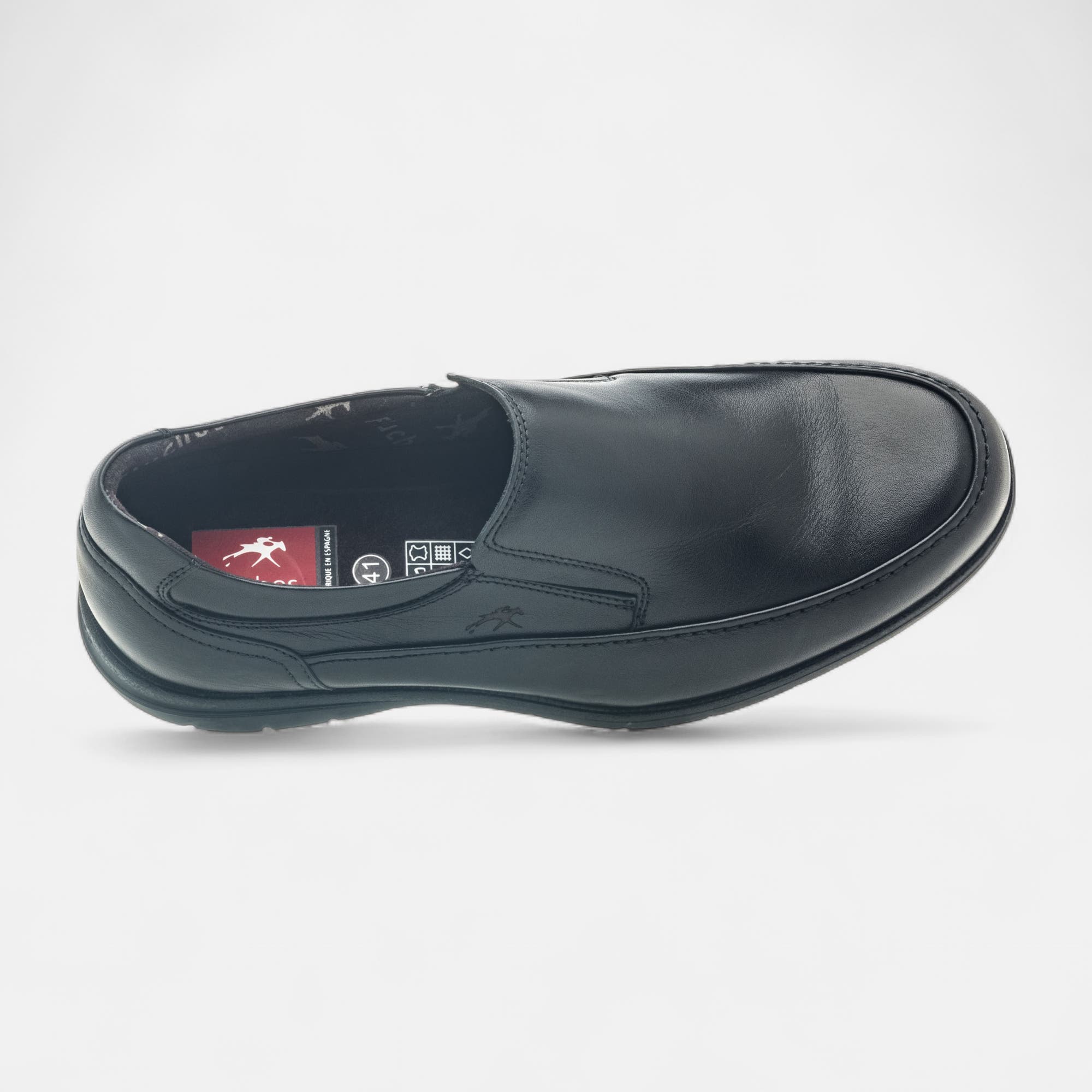 Mocassins pieds sensibles Homme en cuir noir