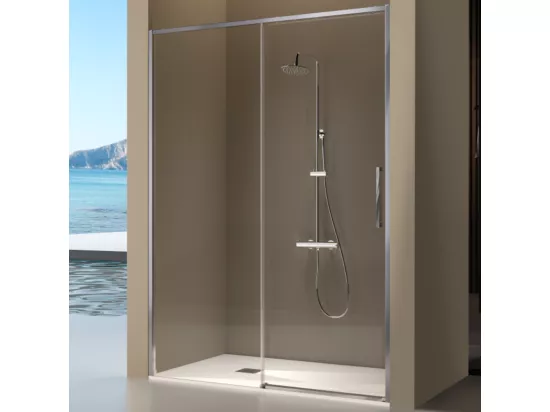 Paroi de douche fixe + porte coulissante DELTA 111-113.6 cm
