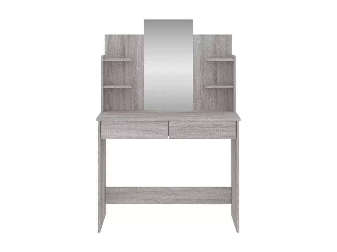 Coiffeuse avec miroir sonoma gris 96x39x142 cm