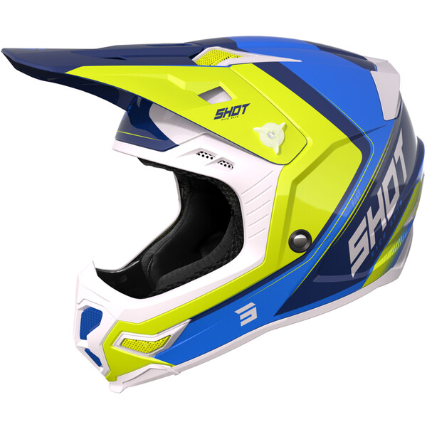 Shot - Casque Core Fast Bleu / Jaune fluo / Blanc brillant