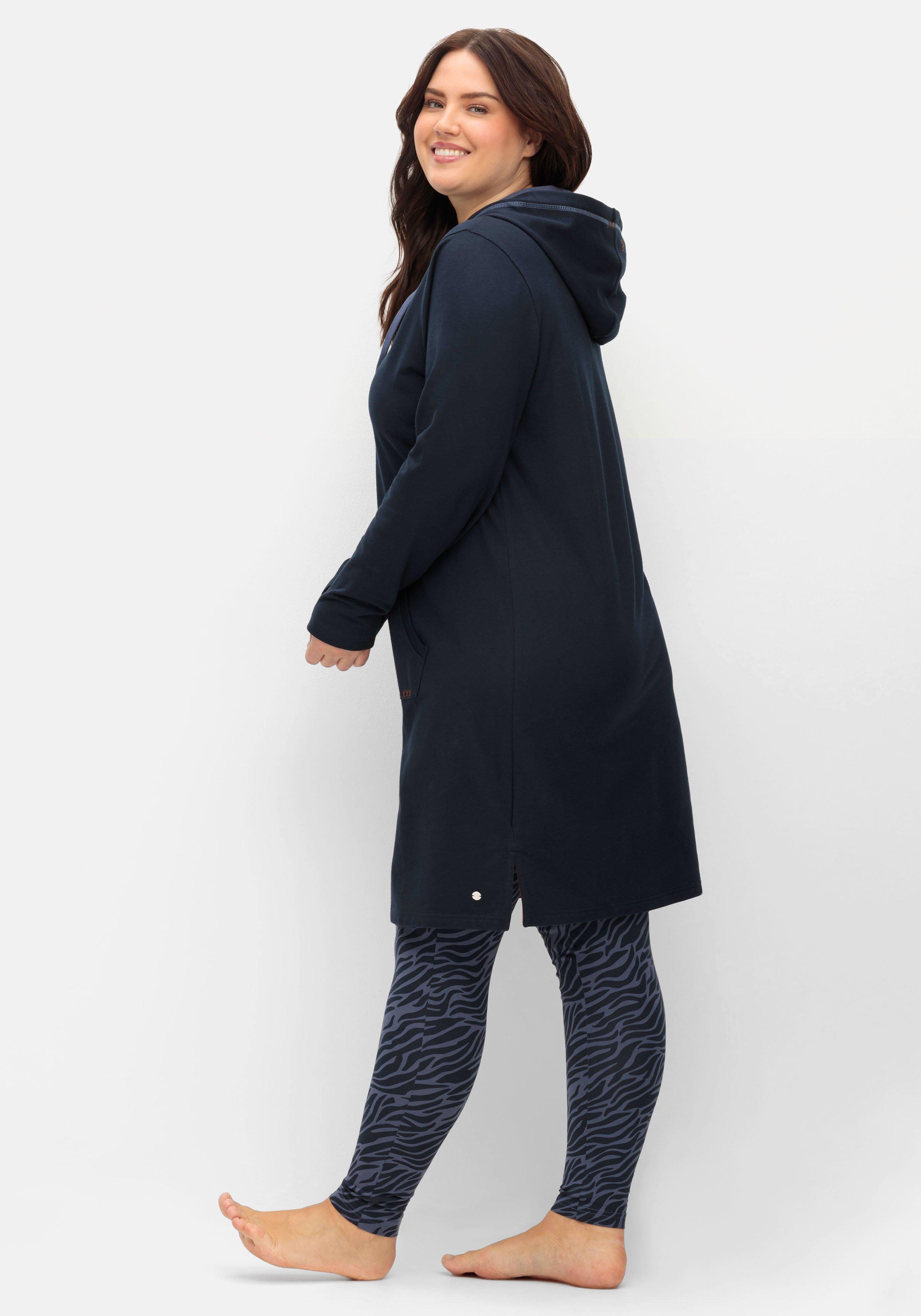 Sweatkleid mit Kapuze und Kängurutasche
