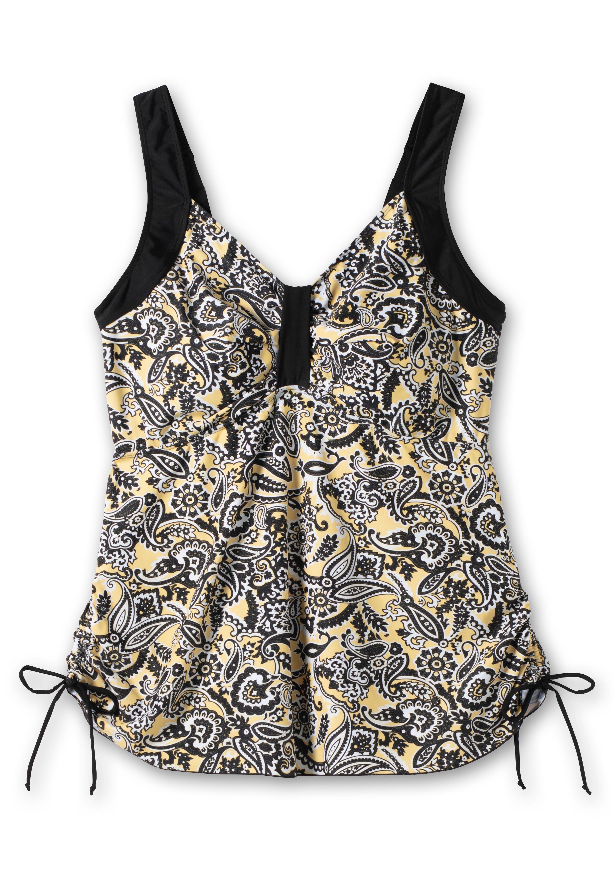 Tankini-Oberteil im Paisleymuster, mit Raffung seitlich