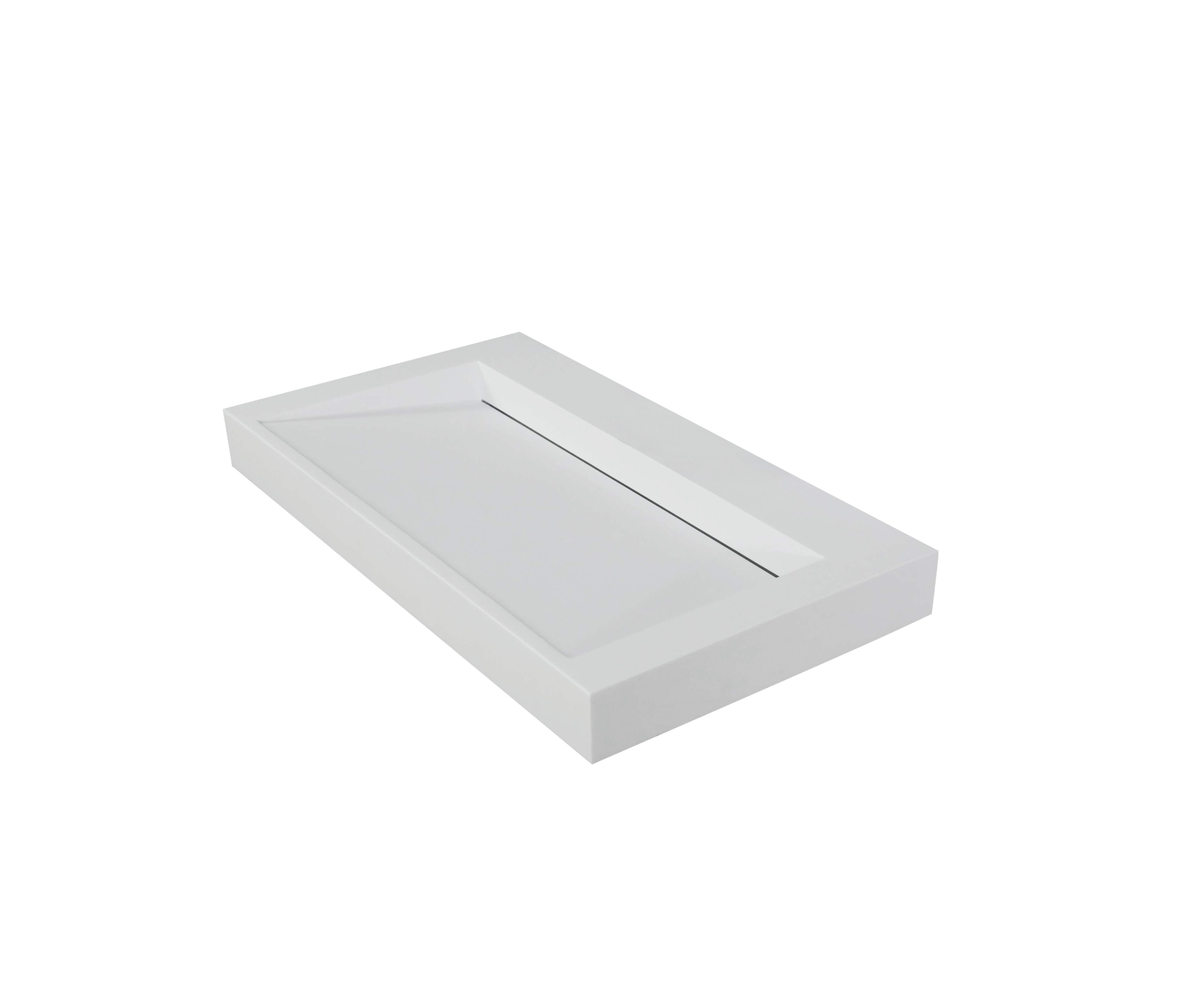 Saniclear Hoya solid surface wastafel 80x45,5cm zonder kraangat mat wit