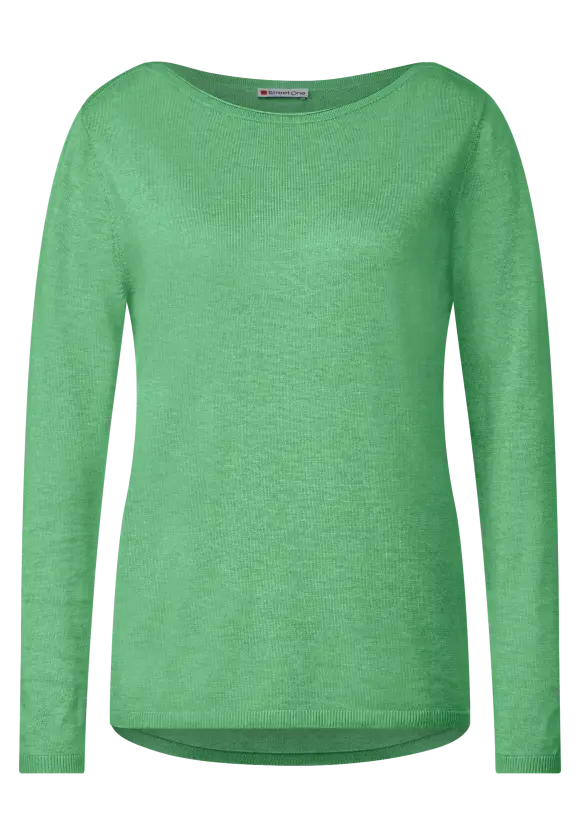 U-Boot Ausschnitt Pullover - light spring green mel.
